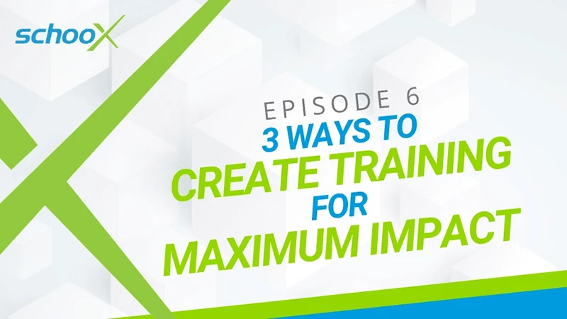 Promotional graphic for Episode 6: 3 ways to create training for maximum impact.