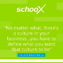 Quote about business culture by Ellen Rockwell on a bright green background.