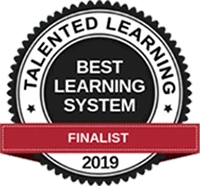 Talented Learning award seal for Best Learning System Finalist 2019.