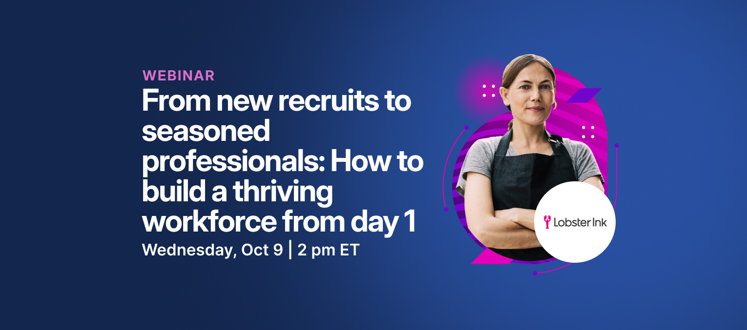 woman and lobster ink logo on gradient background with title of webinar