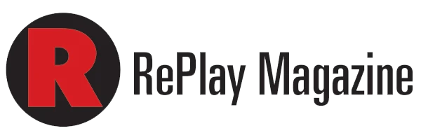 Logo of RePlay Magazine featuring a black circle with a red letter R and the text RePlay Magazine.
