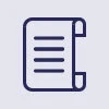 A simple rolled parchment icon with lines indicating text.