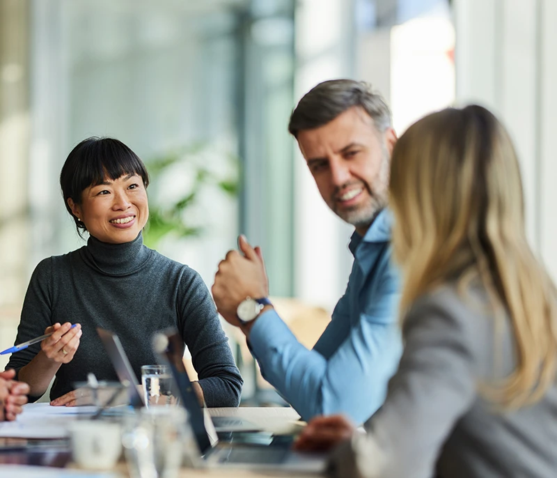 Team of professionals collaborating during a business meeting