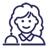 Blue frontline worker icon