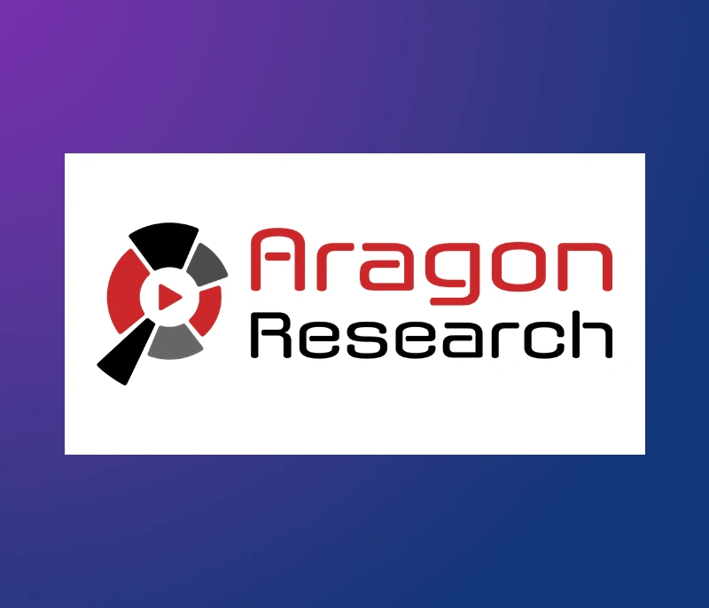 Aragon Research logo on a purple and blue gradient background